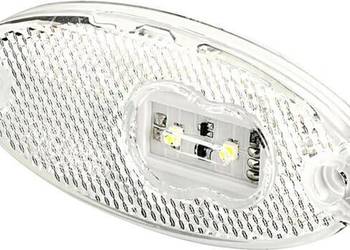 Lampa obrysowa LED, owalna, 12/24V biała, przykręcana Waś 1400300309P