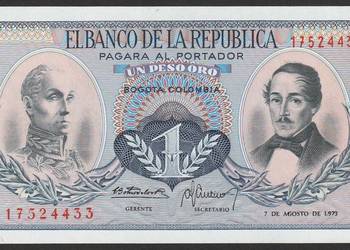 KOLUMBIA 1 PESO 1973 - STAN BANKOWY UNC