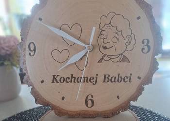 Zegar z drewna/grafika dla Babci