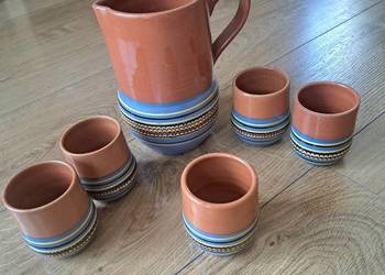 Wyjątkowy Zestaw Ceramiczny PRL – Dzbanek + 6 kubków, model 2032