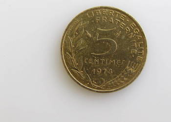 Moneta 5 centimes centymów 1978 ( Francja )