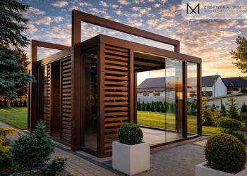 Altana ogrodowa | Drewno BSH i szkło | Premium jakość