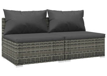 2-cz. zestaw wypoczynkowy do ogrodu poduszki rattan PE szary WM-3101397