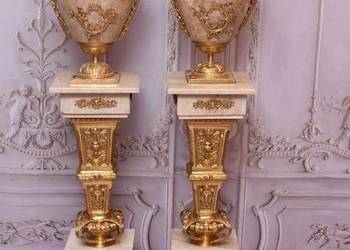 Postumenty Marmurowe - Kolumny z Amforami - Pilary Wazy - Marmur + Mosiądz