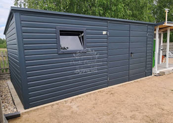 Schowek - domek ogrodowy 4,5x2m - brama dwuskrzydłowa  antracyt ID995