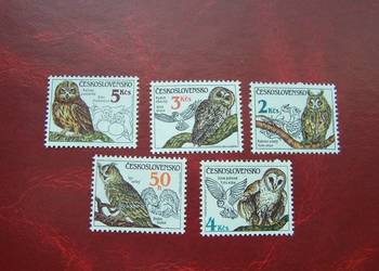 Czechosłowacja 1986 MNH Mi. 2875/79 Fauna Ptaki Sowy  a