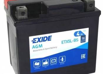 Akumulator motocyklowy EXIDE ETX5L-BS YTX5L-BS 12V 4Ah 70A E
