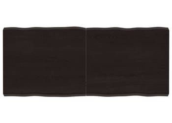 Blat ciemnobrązowy 140x60x(2-6) cm drewno z naturalną krawędzią WM-364033