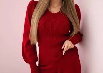 Komplet swetrowy czerwony