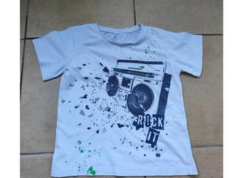 koszulka t-shirt bluzka dziecięca z krótkim rękawem  boombox i napis "Rock