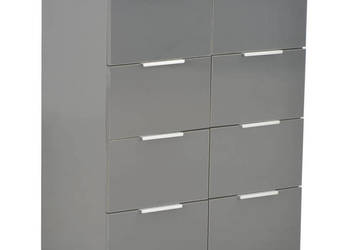 Komoda szara z połyskiem 60x35x80 cm materiał drewnopochodny WM-283714