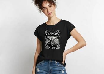 Ekologiczna bluzka damska Premium  Kraków - Smok średniowieczna rycina - Po