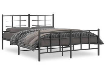 Łóżko Metalowe Czarne Rama Łóżka Ze Stelażem 160x200 cm WM-355582