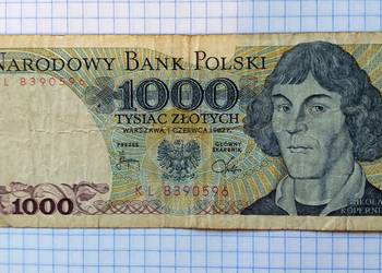 BANKNOT - 1000 ZŁOTYCH 1982 ROK - ( SERIA : KL 8390596 ) BANKNOT - 1000 ZŁOTYCH 1982 ROK - ( SERIA : KL 8390596 )