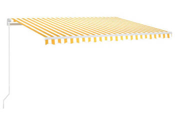 Ręcznie zwijana markiza z LED 400 x 300 cm żółto-biała WM-3068903