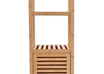 BAMBUSOWY REGAŁ z 2 półkami i drzwiczkami, wys. 110 cm