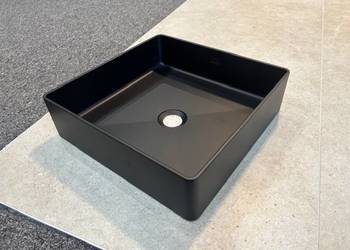Umywalka stalowa Nowość czarna 36x36  nablatowa