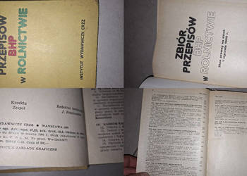 II wydanie, niski nakład! Zbiór przepisów BHP w rolnictwie 1980