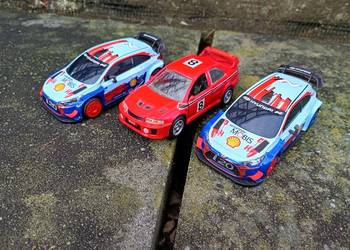 3X modele samochodów rajdowe zabawki 1/43 hyundai lancer mitsubishi auta