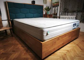 Łóżko dębowe z materacem Halsa 160x200 PREMIUM