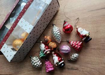 Stare bombki choinkowe szpice 2 sztuki zestaw PRL