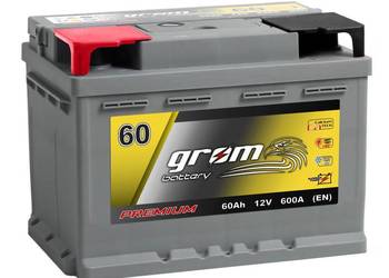 Akumulator GROM Premium 60Ah 600A EN Lewy Plus Dowóz  gratis