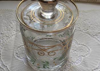 Cukiernica szklana ze złotym wzorem Anglia