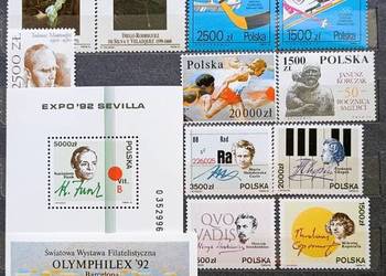 R Znaczki polskie rocznik 1992 czysty niekompletny