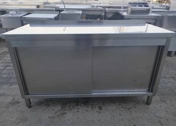 Stół Gastro z Szafką - Drzwi Suwane - 150/60/85 cm - MC 144