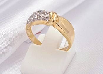 -WYPRZEDAŻ !-30% Pierścionek r.10,5 Złoty pr.585 Glamour Z-672