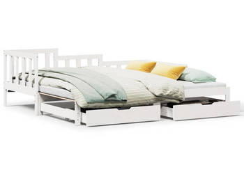 Sofa rozsuwana z szufladami bez materaca białe 90x200 cm WM-3302222