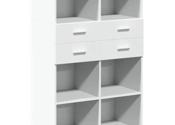Wysoka szafka biała 80x425x124 cm materiał drewnopochodny WM-3281385