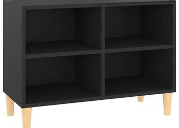 vidaXL Szafka pod TV z drewnianymi nóżkami, czarna(SKU:805924)