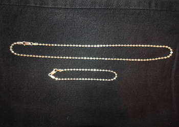 łańcuszek + bransoletka kulki (sześciany)