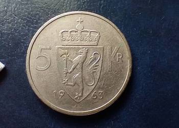 Stare monety 5 koron 1963 Norwegia