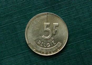 BELGIA - 5 franków, 1993r. Napis po holendersku „BELGIË”