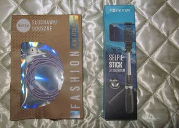 Selfie Stick ze statywem i Słuchawki douszne Nowe