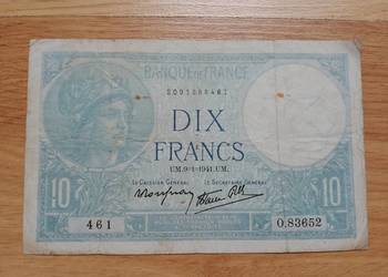 Banknot Francja France Dix Francs 10 franków 1939
