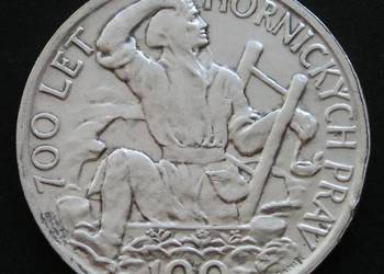 CZECHOSŁOWACJA 100 KORON 1949 - GÓRNICTWO - SREBRO