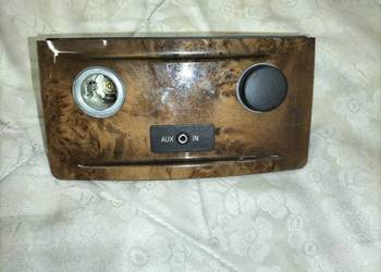 Osłona tylna konsoli z drewnem POPLAR WOODGRAIN BMW E60 E61 gniazdo AUDIO