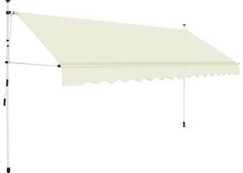 vidaXL Markiza zwijana ręcznie, 350 cm, kremowa(sku143697)