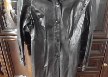 Czarny płaszcz ELEGANCJA skóra naturalna rozmiar 38/40