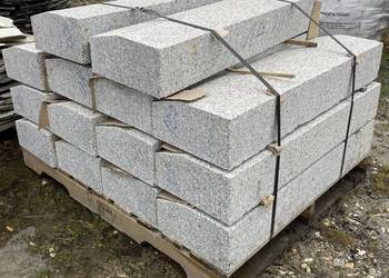 KRAWĘŻNIKI DROGOWE GRANIT 15x30 Płomieniowany Skos Kostka Granitowa Opornik