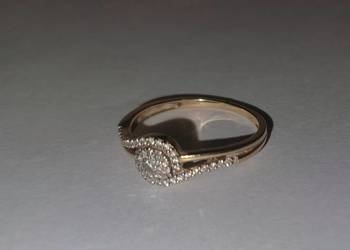 Verona złoto 585  pierścionek 40 diamentów certyfikat