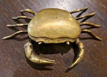 FIGURKA KRAB RZEŹBA FIGURA afrykańska z Agharta metal srebrna na prezent