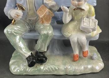 Dziadek z wnuczką porcelana