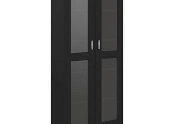 vidaXL Witryna, czarna, 82,5x30,5x185,5 cm, materiał drewnopochodny（802769）