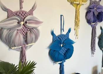 Sowa Sowy sówki dekoracje makrama boho prezent