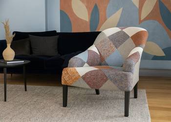 Fotel Patchwork Kolorowy Designerski Wypoczynkowy Boho Wygodny Jedyny Taki