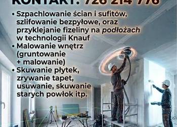 Szpachlowanie, Gładzie, Malowanie, Usługi wykończeniowe.